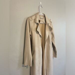 T TAHARI Trench Coat Tan colored Midi Length